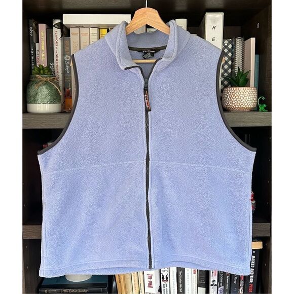 L.L Bean Sleeveless Full Zip Up Soft Vest Sweater Lavender Women’s 1X - Picture 1 of 5